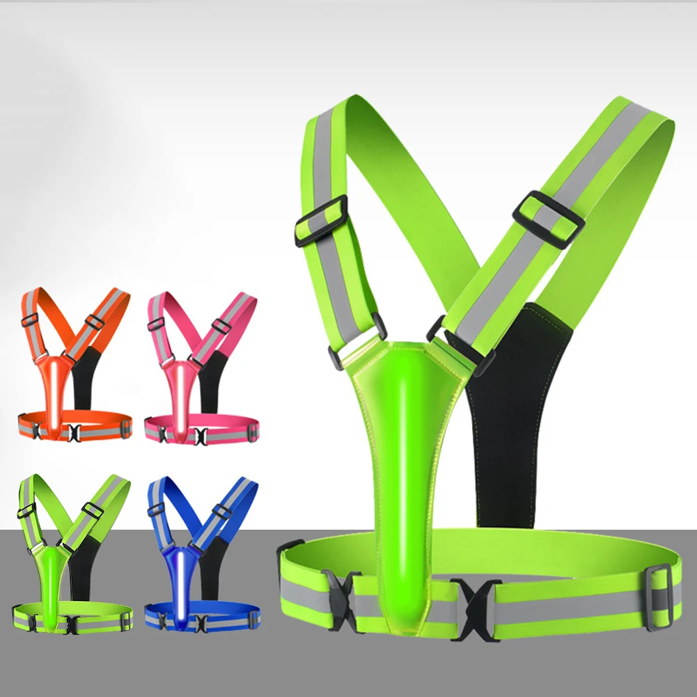 High And Running Gear - LED Running Vest USB Rechargeable Reflective