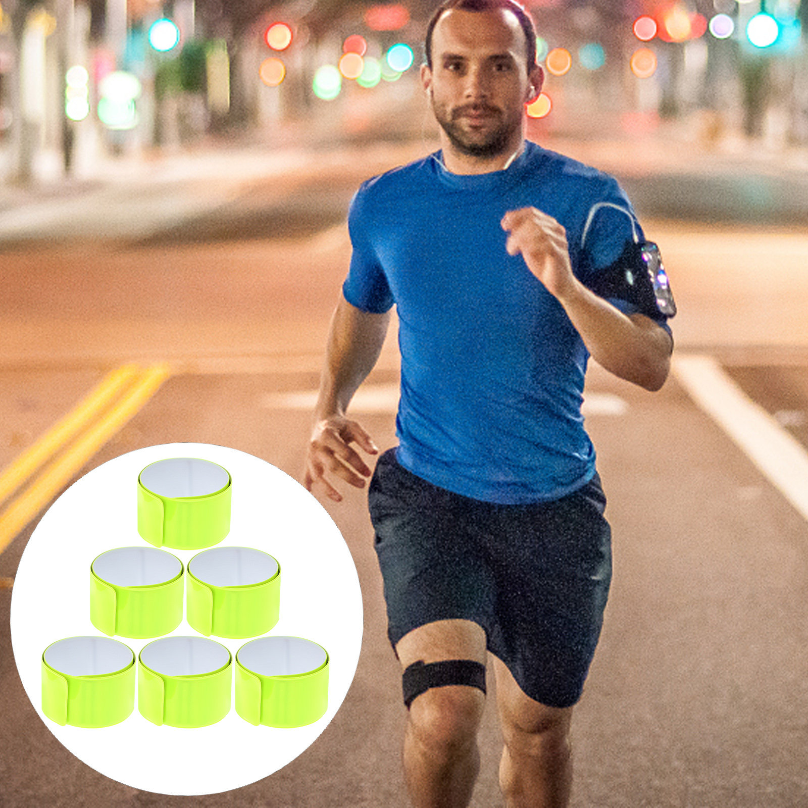 Running Gear For Night - 6Pcs Reflective Safety Band Wrist Ankle