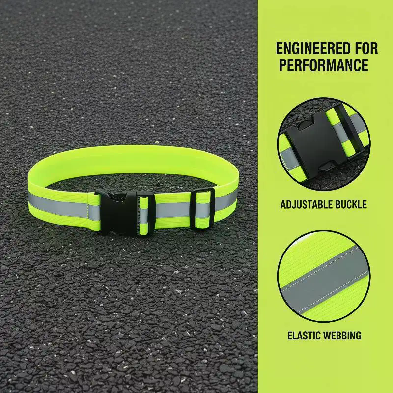 High And Running Gear - Adjustable Elastic Reflective Belts For Running